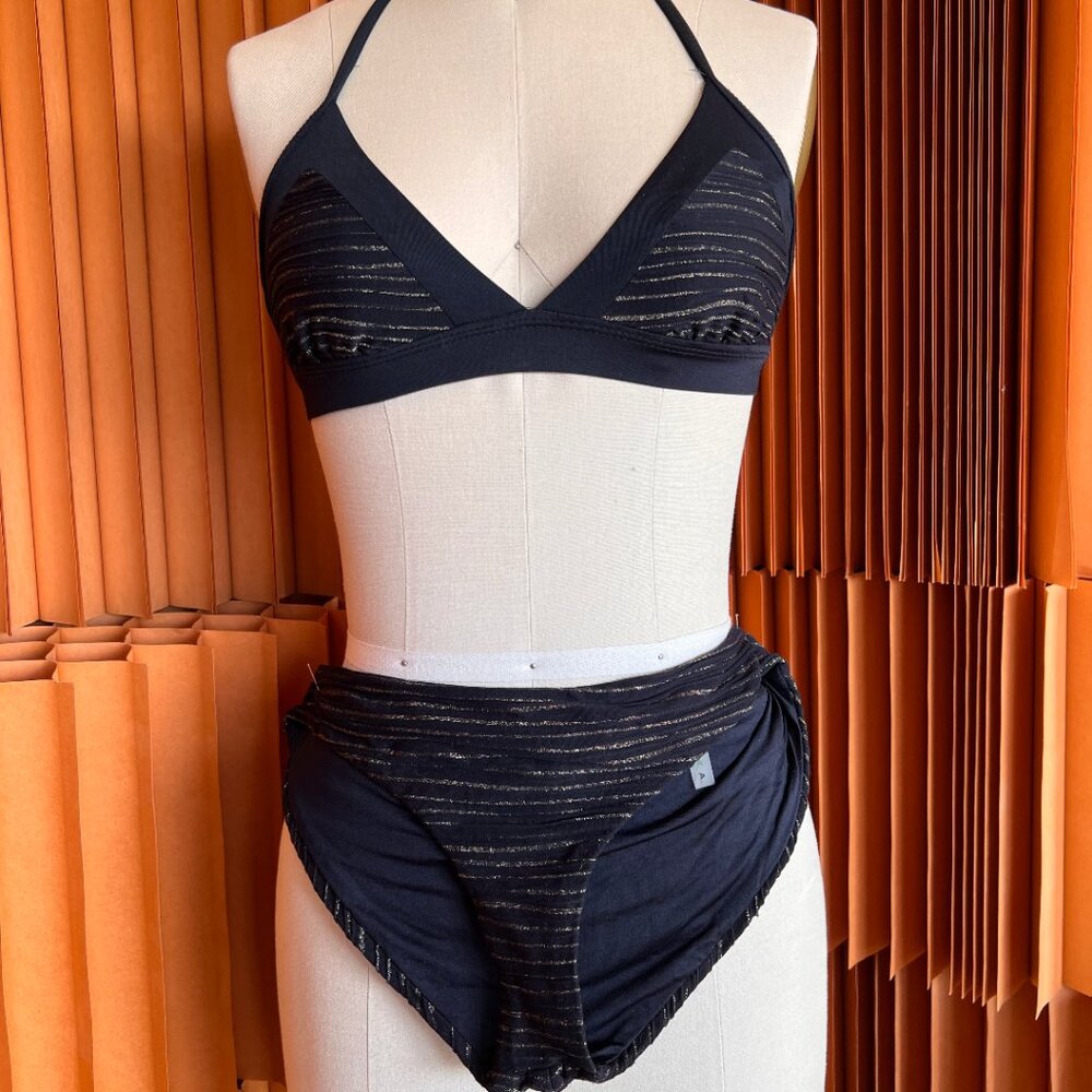 Vitamin A Gold Stripe Bikini – Sunlit Sophistication